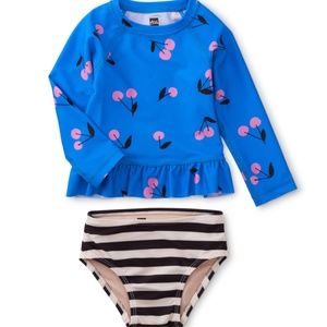 NWT Tea Collection Rash Guard Baby Swim Set 18-24 Months